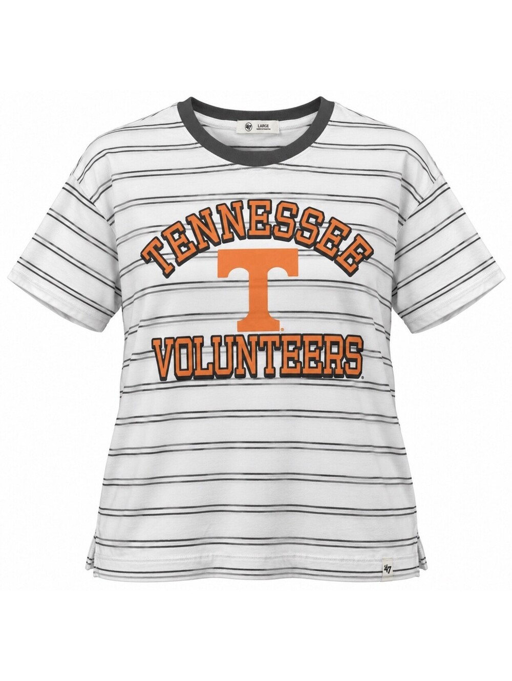 ’47 Tennessee Volunteers Women’s Large Striped White Orange T-Shirt NWT